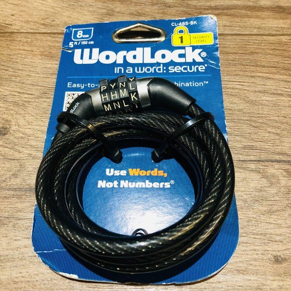 WordLock Word Combination Bike Lock Flexible Steel - Picture 1 of 2